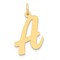 14K Yellow Gold Large Script Initial Letter A Charm Jewerly 22mm x 14mm